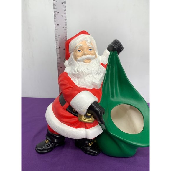 Ceramic MCM Hand Painted Artisan, Santa Claus With Sack Planter Byron Mold 817 f - Picture 8 of 13